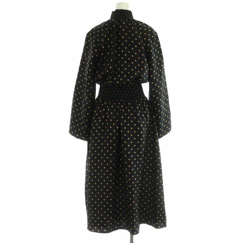 エルメス HERMES PARIS ツイルレーヌ ドット ワンピース 長袖 ロング