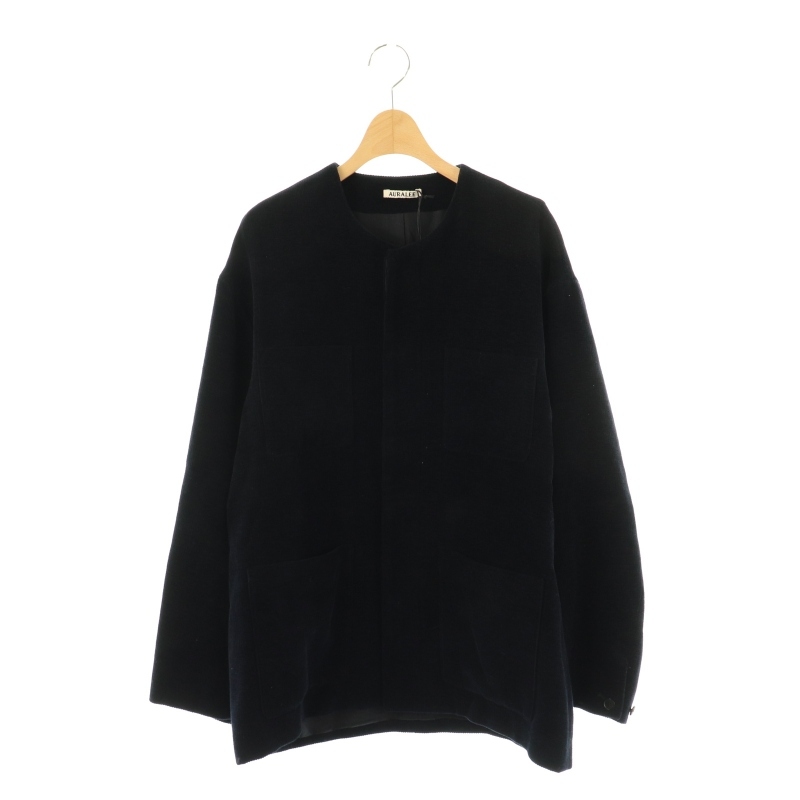 未使用品 オーラリー AURALEE WOOL COTTON MOLE BLOUSON ノーカラー 