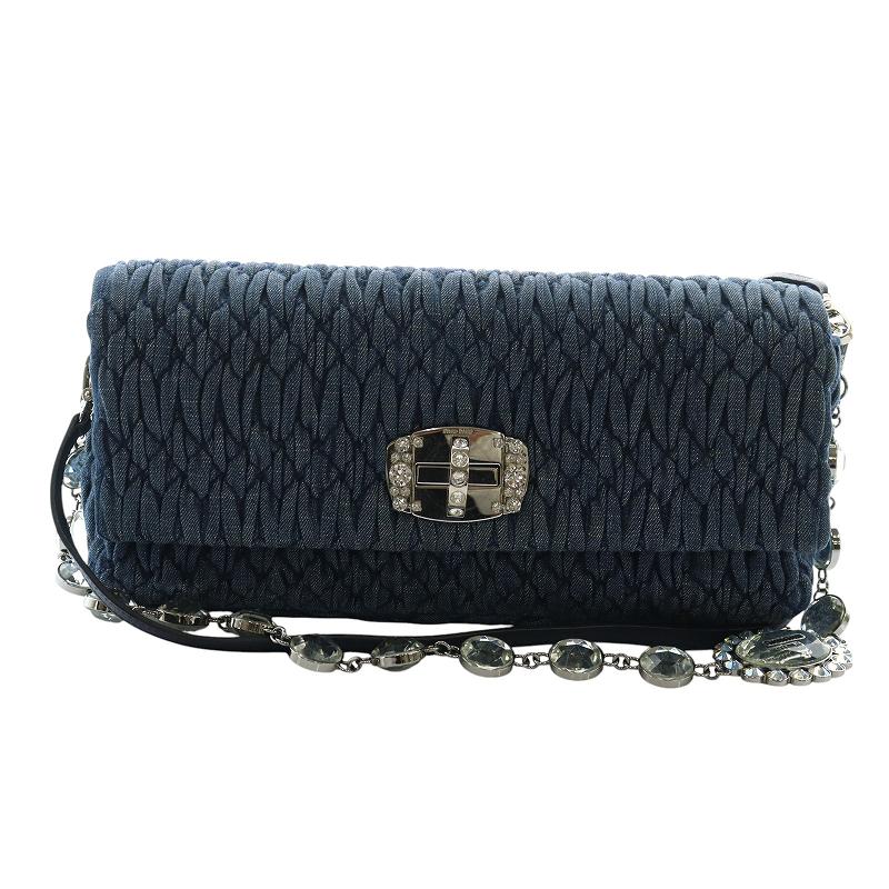 ミュウミュウ miumiu マテラッセ FAILLE CRYSTAL ショルダーバッグ 