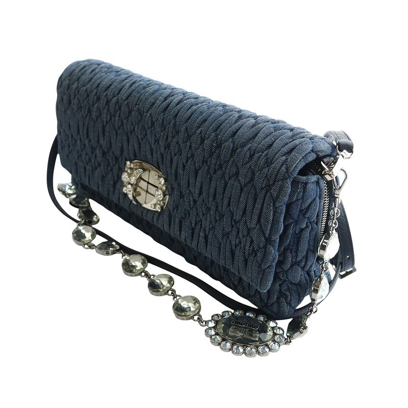 ミュウミュウ miumiu マテラッセ FAILLE CRYSTAL ショルダーバッグ 