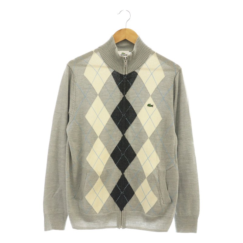 ラコステ LACOSTE アーガイル柄 ニットジャケット ジップアップ
