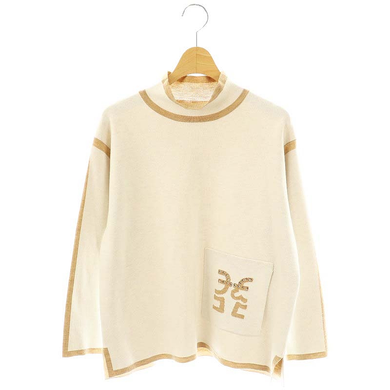 新品 PICONE ビーズ刺繍デザイン ハイネックセーター 38 STUDIO PICONE（スタジオピッコーネ） ピッコーネ スタジオ STUDIO