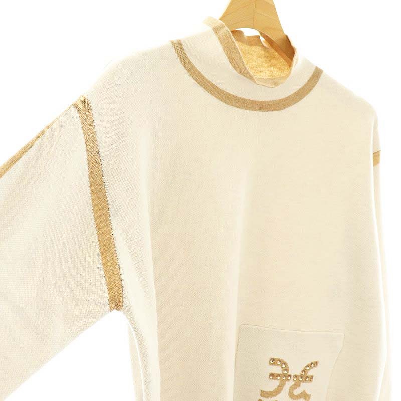 スタジオピッコーネ STUDIO PICONE ラインストーンロゴハイネック