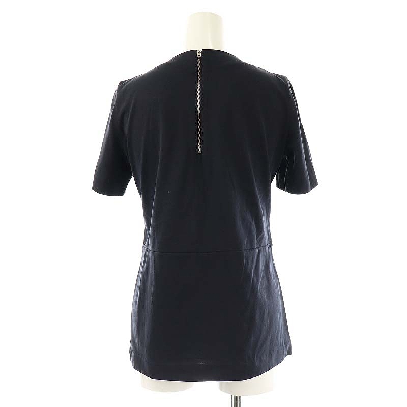 マルニ MARNI バックジップ半袖フリルカットソー 38 ネイビー /DO □OS
