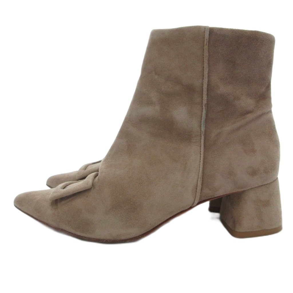 ツルバイマリコオイカワ ブーティ ショートブーツ 低めヒール オンライン ストアファッション - ツルバイマリコオイカワ ブーティ