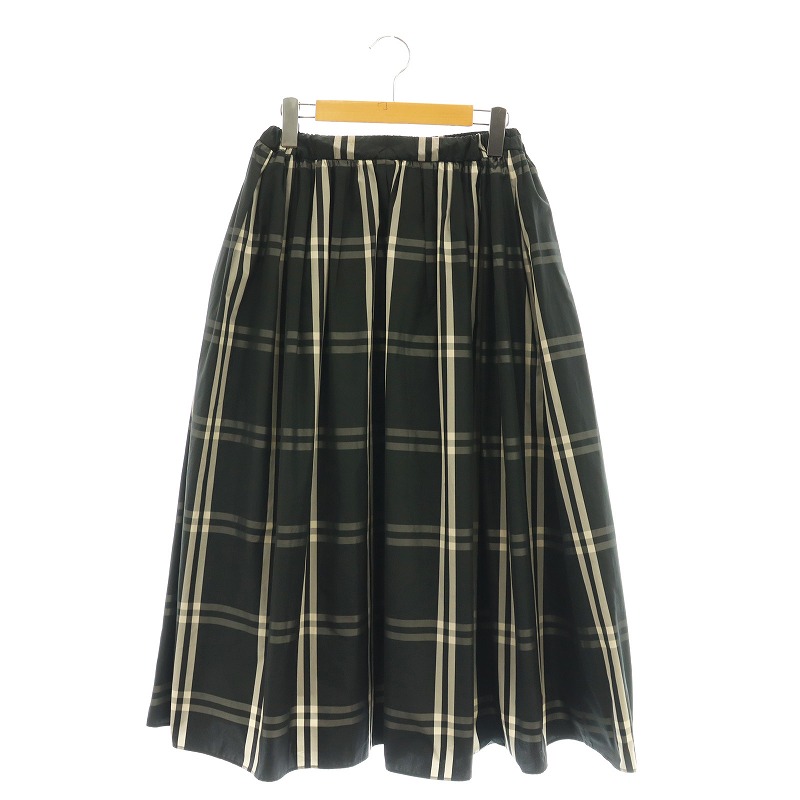 ユナイテッドアローズ チェック タフタ ギャザースカート UNITED