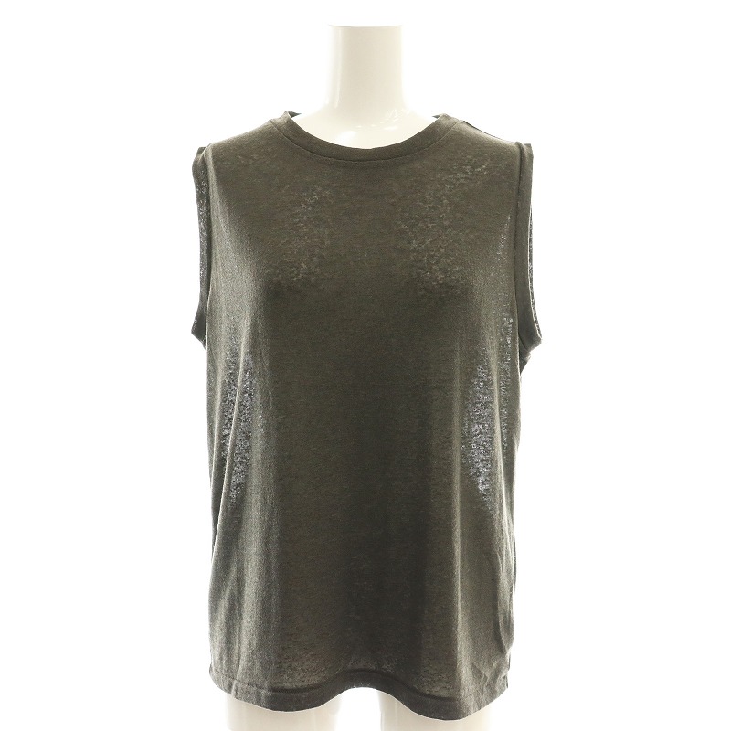 スローブ イエナ SLOBE IENA  24SS スラブ天竺ノースリーブTEE Tシャツ カットソー F グレー /AT ■OS レディース