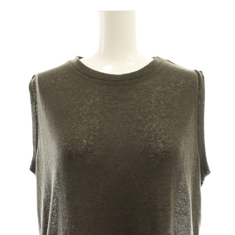 スローブ イエナ SLOBE IENA  24SS スラブ天竺ノースリーブTEE Tシャツ カットソー F グレー /AT ■OS レディース