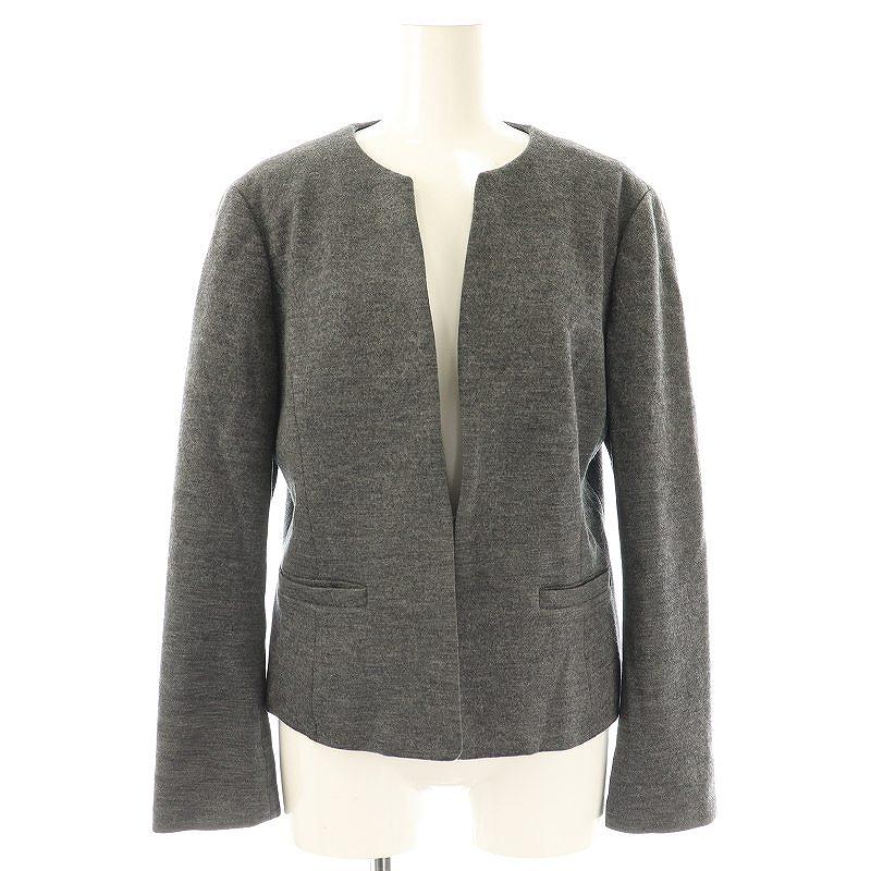 美品 ニューヨーカー スーツ スカート 上下 伸縮性 1B グレー 13 L ニューヨーカー NEWYORKER ウール ジャケット スカート セットアップ