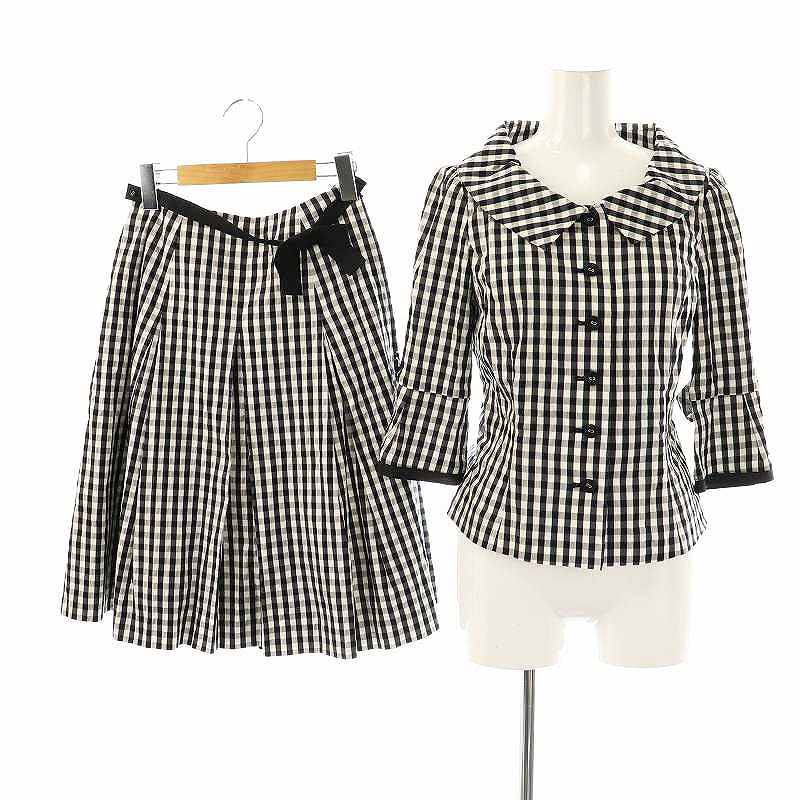 M's Gracy♥Мサイズ♥ チェック柄フレアスカート M'S GRACY エムズグレイシー チェック柄 フレアスカート グレー