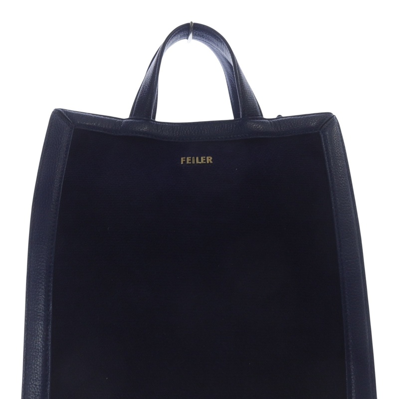 ○608 FEILER ハンドバッグ 2way ネイビー系 ユニアイコニック ○608 FEILER ハンドバッグ 2way ネイビー系 ユニアイコニック