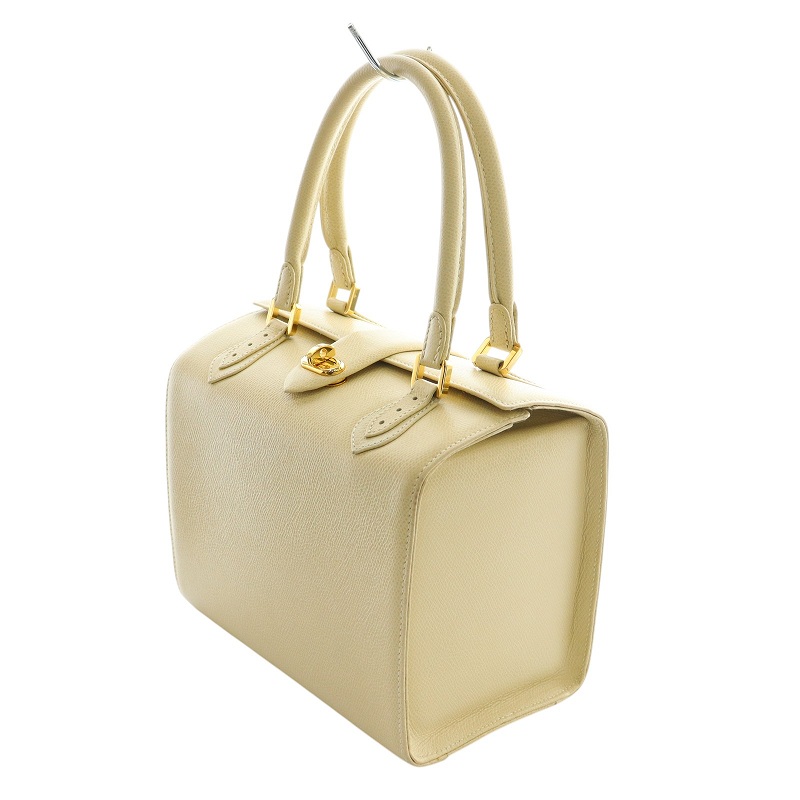 極美品】MORABITO カーフレザー セール ベージュ ゴールド金具