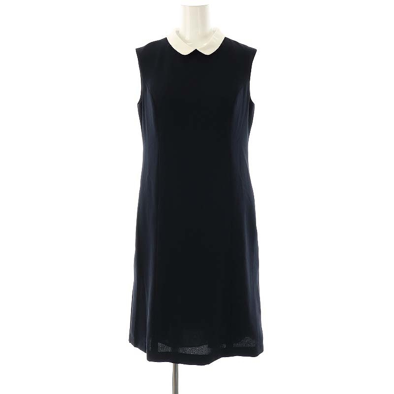 ルネ Rene ベーシック basic ノースリーブ ワンピース ひざ丈 プリーツ  