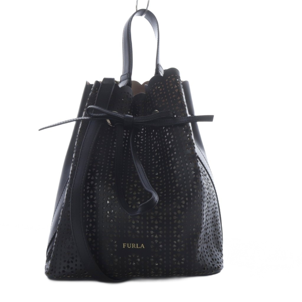 【極美品】 FURLA コスタンザ　トート/ハンド/ショルダーバッグ　ブラック 極美品】 FURLA コスタンザ トート/ハンド/ショルダーバッグ ブラック