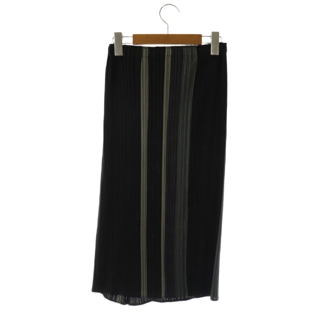 プリーツプリーズ 07AW プリーツ ロング スカート ラップ 黒 ブラック