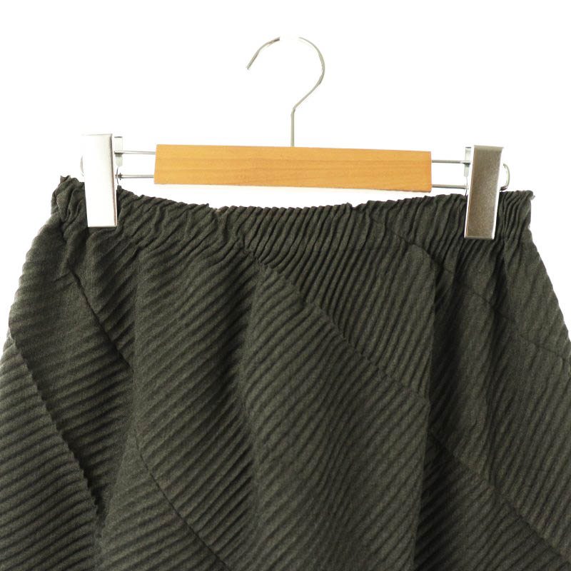 イッセイミヤケ プリーツスカート ロング フレア 2 グレー