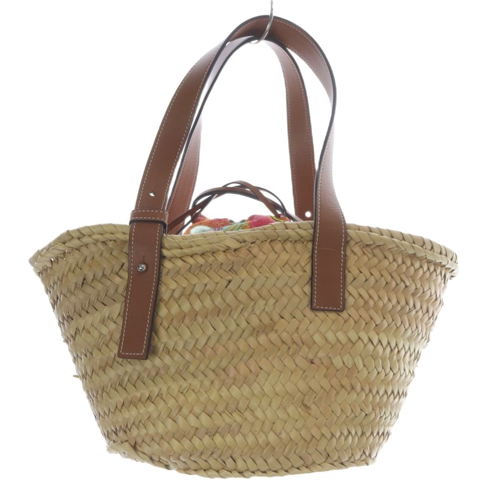 LOEWE バスケットバッグ スモール（ヤシの葉&カーフ）　かごバッグ バスケットバッグ スモール（ヤシの葉&カーフ） ベージュ - LOEWE