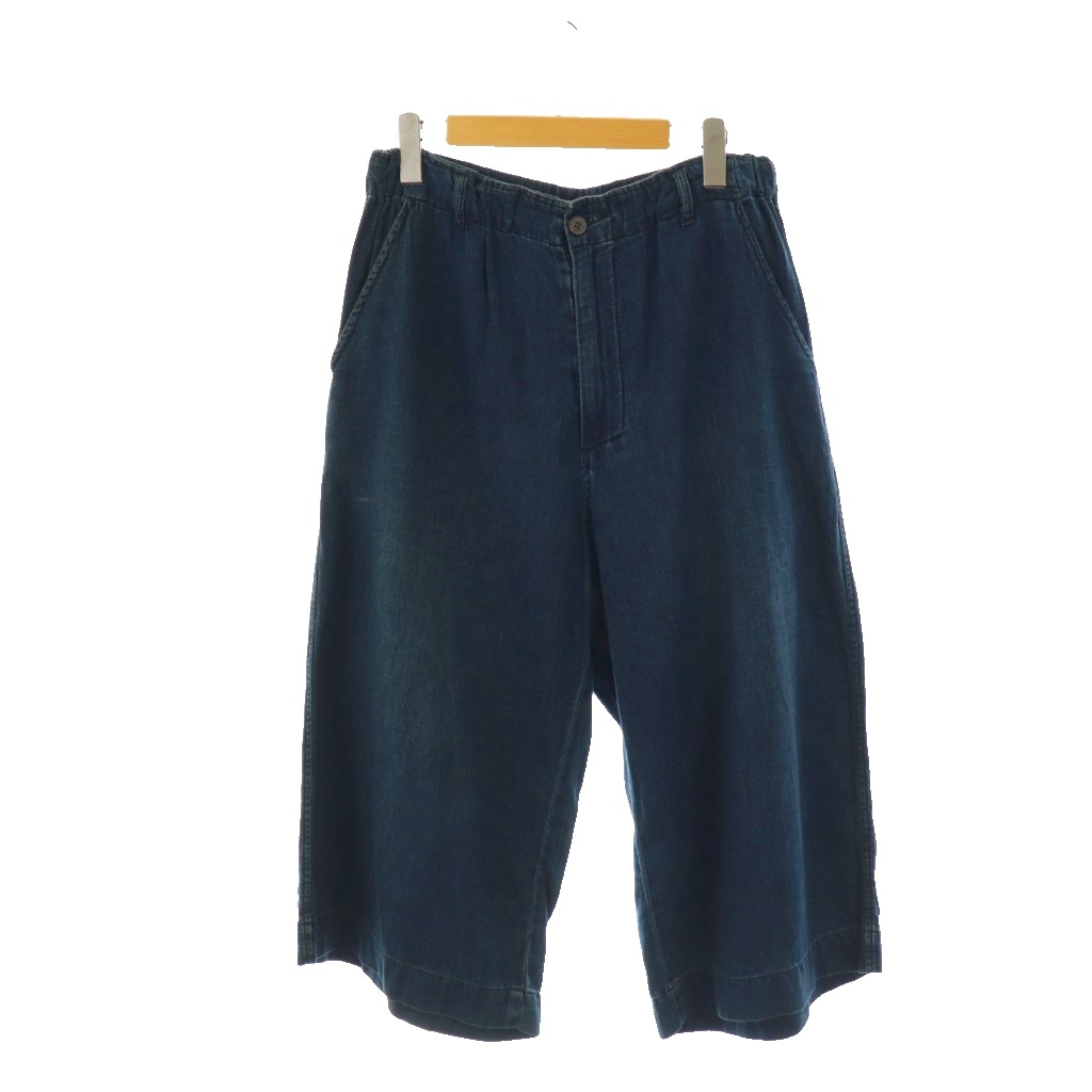 【売約済】plantation プランテーション　ワイド デニムパンツ　ガウチョ 売約済】plantation プランテーション ワイド デニムパンツ ガウチョ