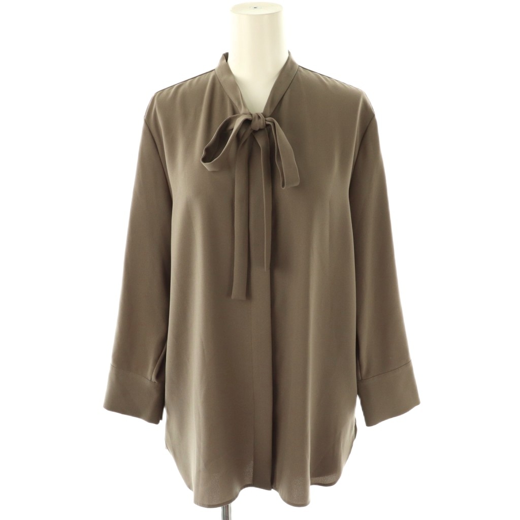 セオリー Theory 23SS Prime GGT Tie Blouse ボウタイブラウス 八分袖 