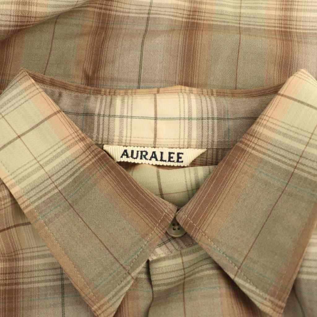 【極美品】AURALEE リップストップシャンブレーシャツ ベージュ S 極美品】AURALEE リップストップシャンブレーシャツ ベージュ S