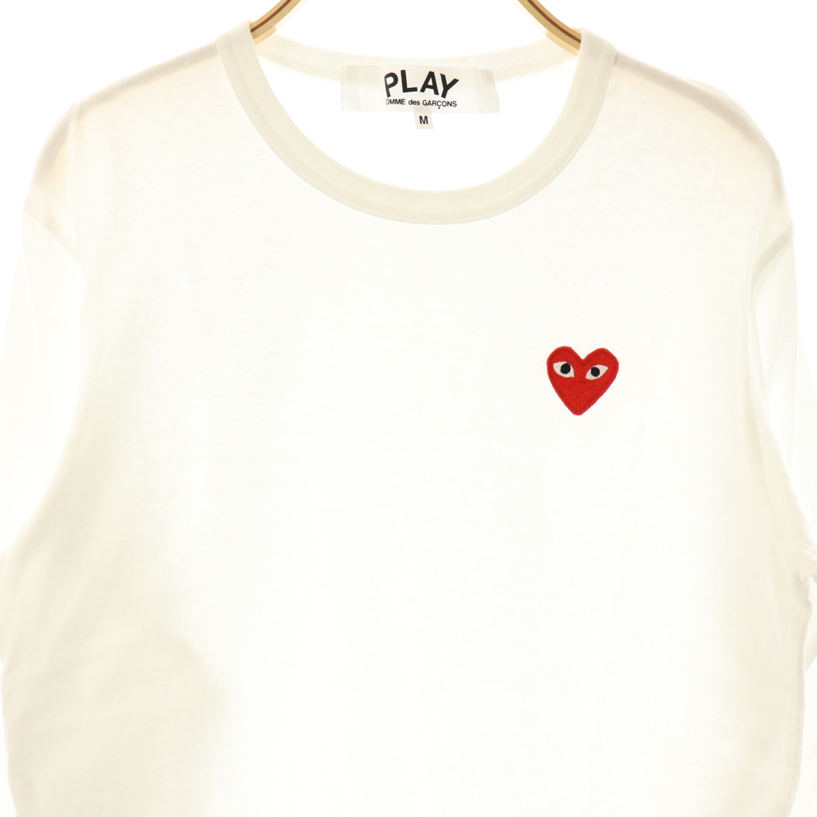 PLAY COMME des GARÇONS ホワイト 長袖Tシャツ M PLAY COMME des GARÇONS ホワイト 長袖Tシャツ M PLAY COMME des