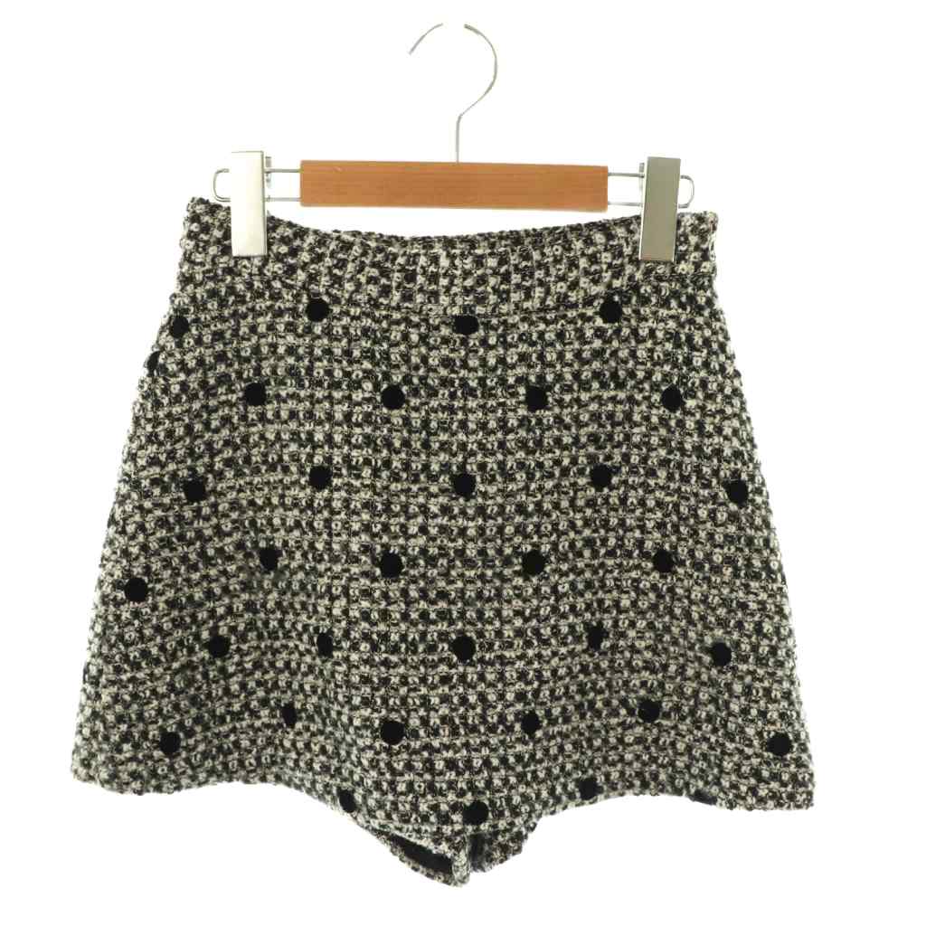 シェリエ sheller ドットツイードレディキュロット ショートパンツ S