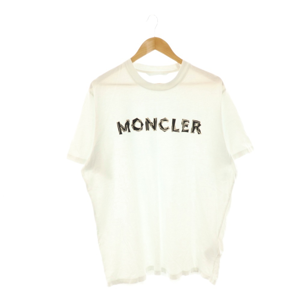 MONCLER Lサイズ 白 ポロシャツ ロゴ入 モンクレール(MONCLER
