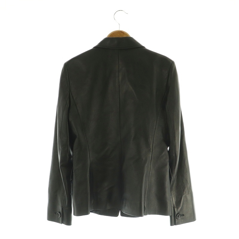 ANAYI ラムレザー シングルテーラードジャケット 総裏地 38 ブラック