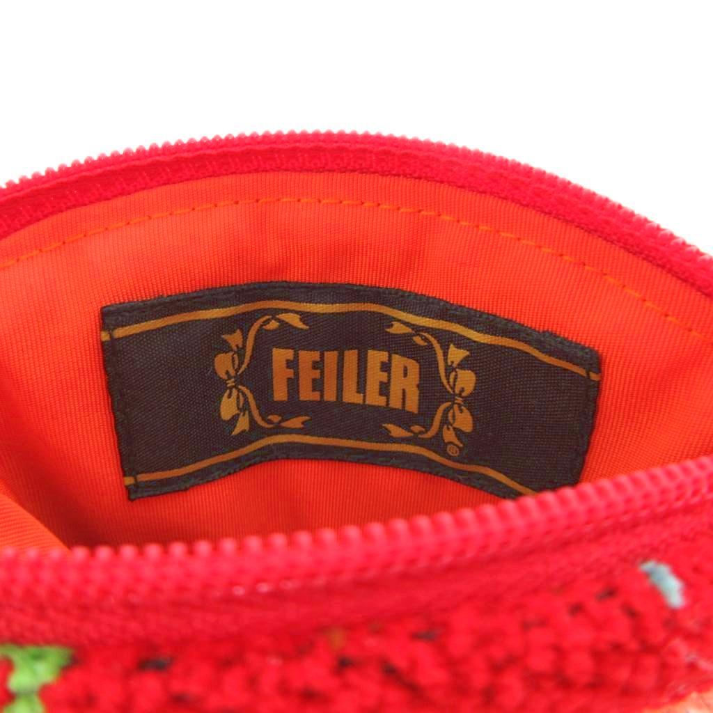 フェイラー FEILER ハイジ ポーチ ヒヨコ てんとう虫 花柄 パイル地 赤 