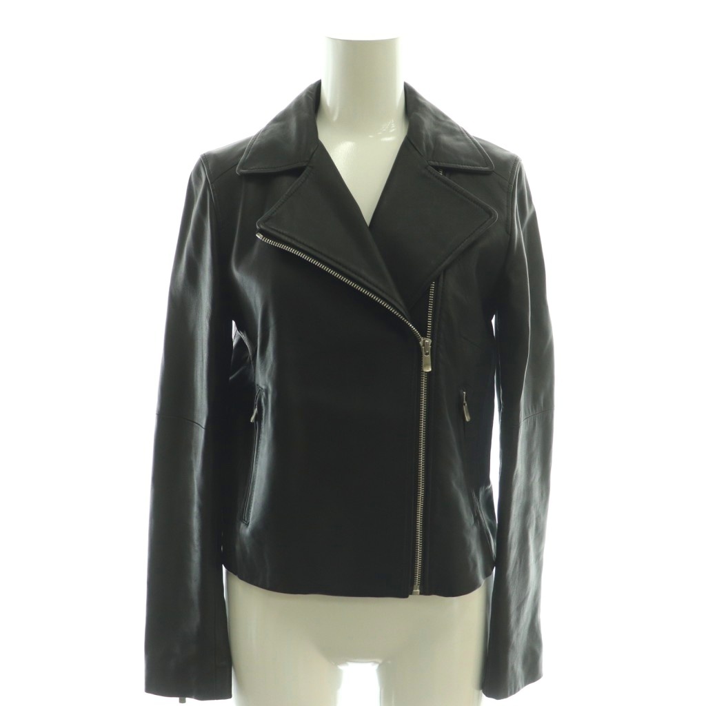 ANAYI ブラックライダースジャケット ANAYI レザーライダースジャケット