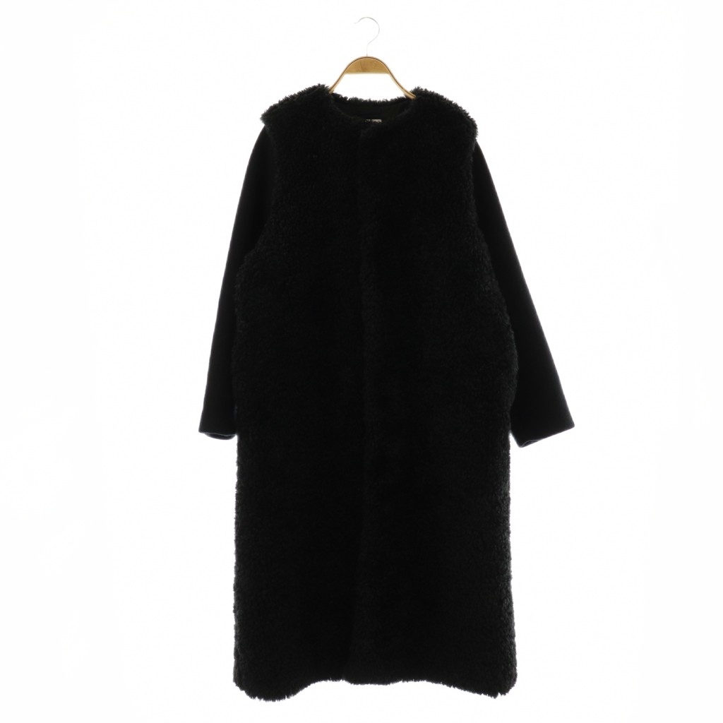 ハイク HYKE 23AW FAUX SHEARLING COAT ノーカラーコート ボア