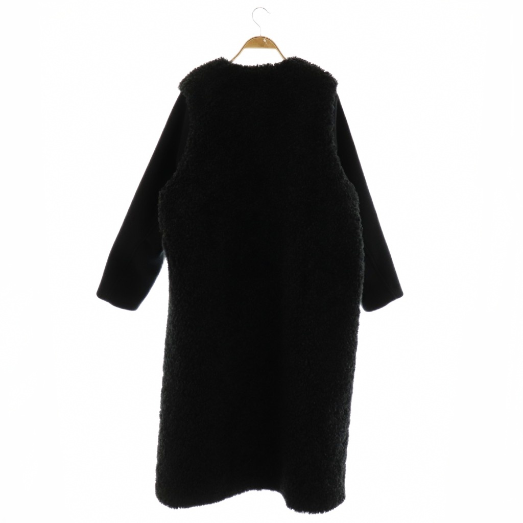 ハイク HYKE 23AW FAUX SHEARLING COAT ノーカラーコート ボア