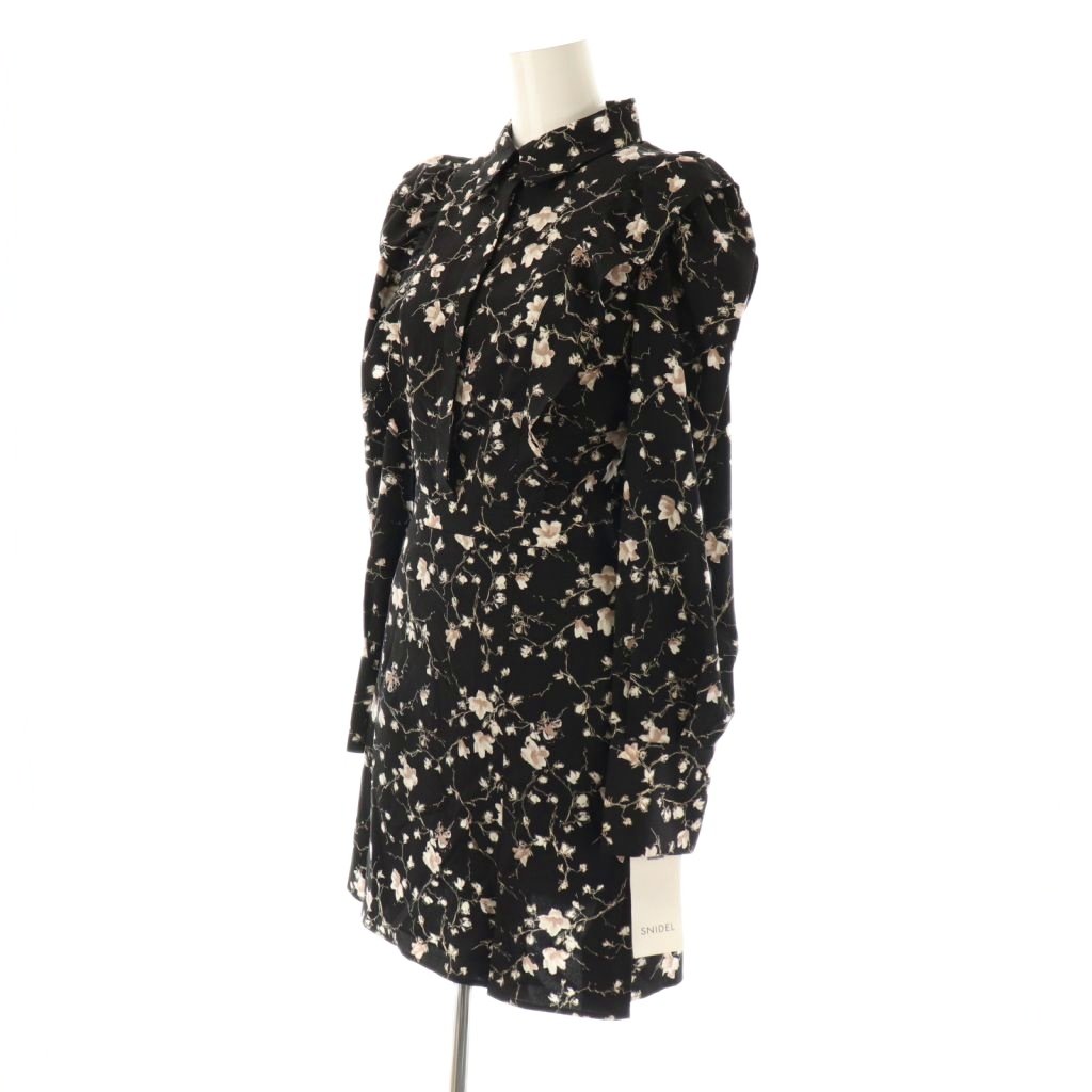 未使用品 スナイデル SNIDEL 23AW プリントフリルミニワンピース