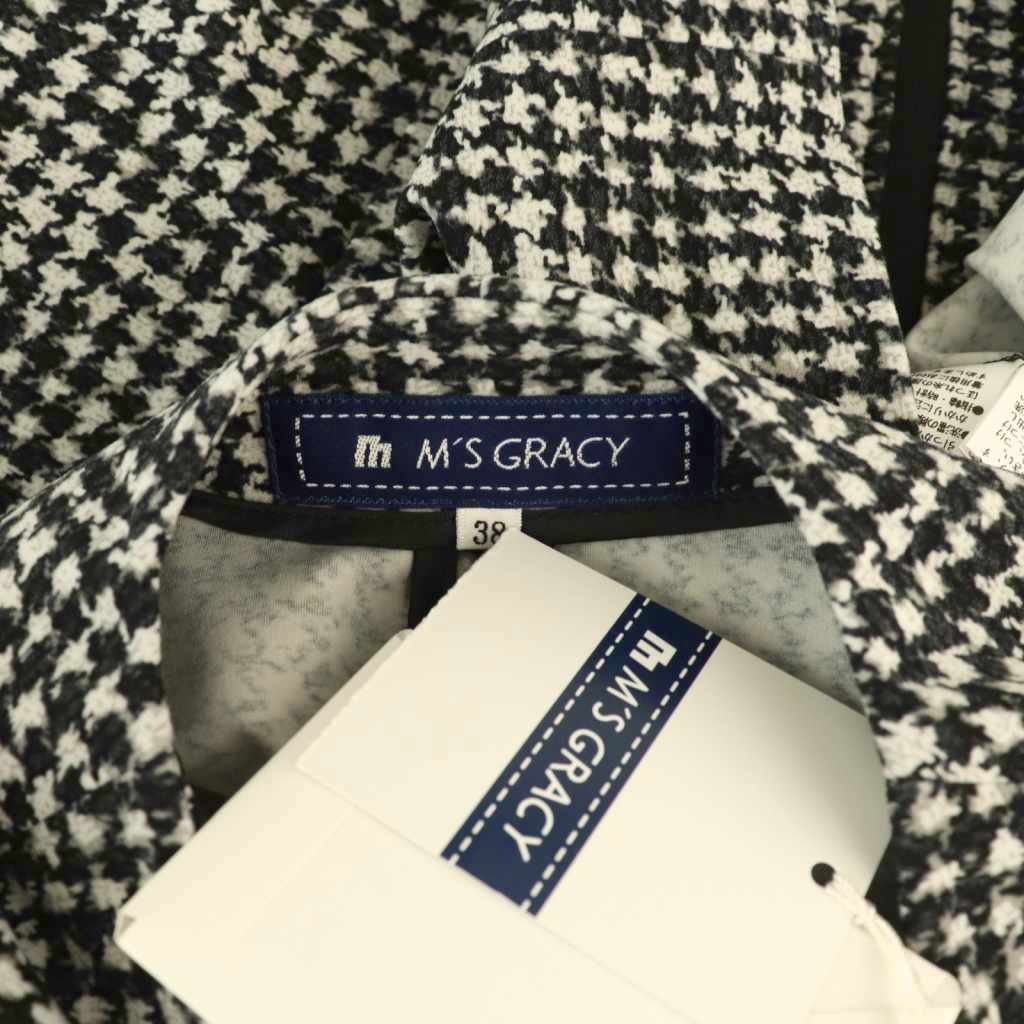 未使用品 エムズグレイシー M'S GRACY 千鳥格子リボンジップ 未使用品 エムズグレイシー M'S GRACY 千鳥格子リボンジップ