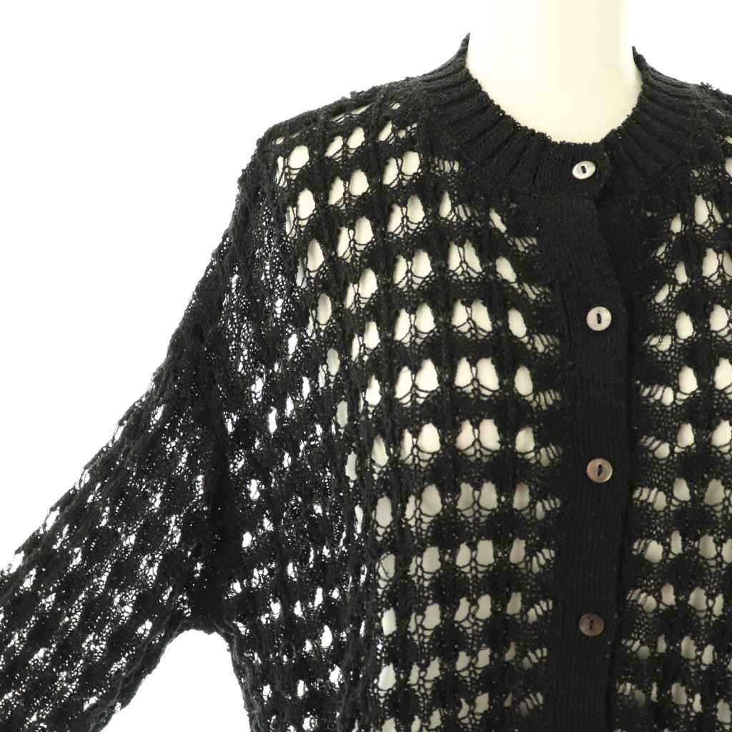 mizuiro ind　柄編みニットカーディガン ローゲージ 　F　タグ付新品 ミズイロインド mizuiro ind pattern knitting c ローゲージ