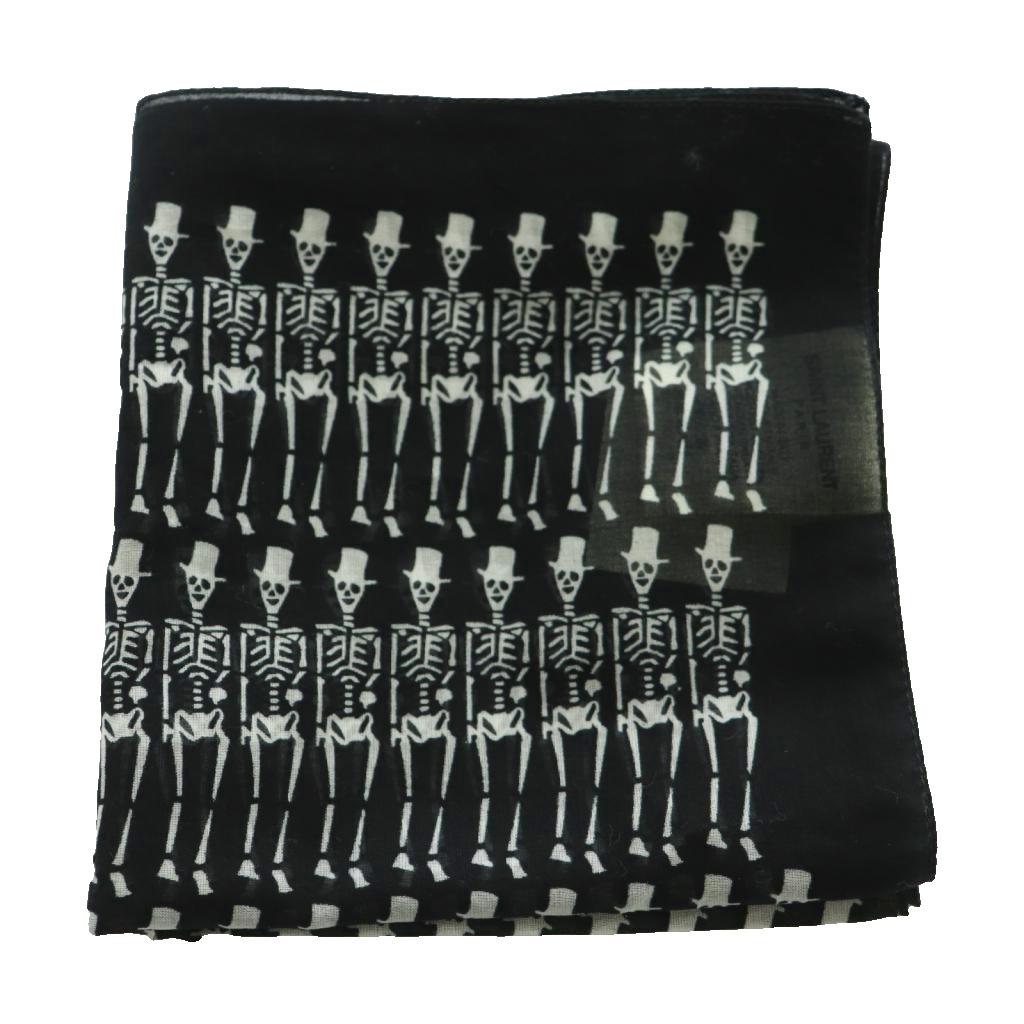 サンローランパリ ケリングタグ付きバンダナ柄 ブラック イタリア製 サンローランパリ ケリングタグ付きバンダナ柄 ブラック イタリア製