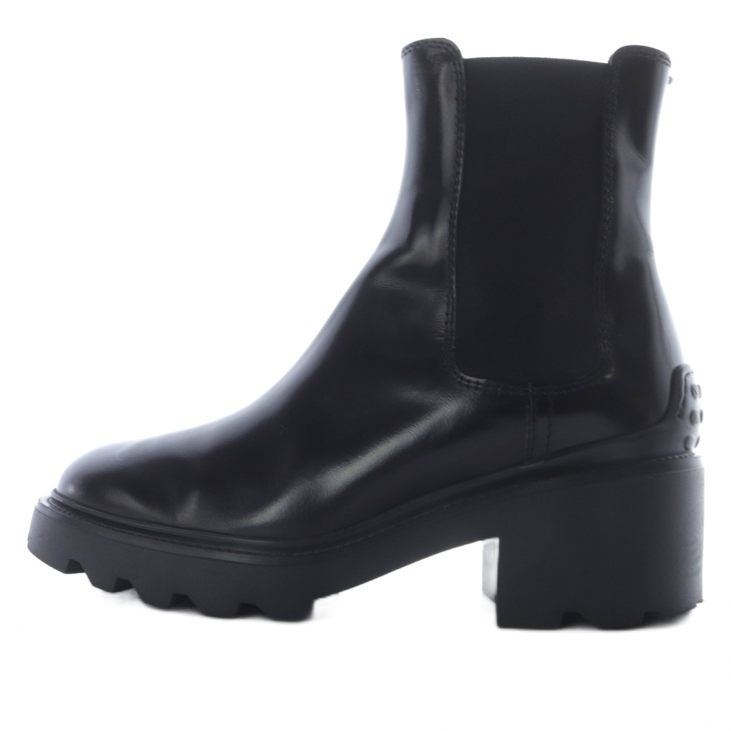 トッズ TOD'S レザー アンクルブーツ ショートブーツ 37 黒 ブラック