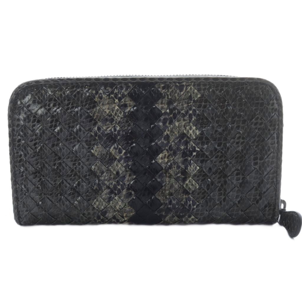 ボッテガヴェネタ BOTTEGA VENETA イントレチャート パイソンラウンド 