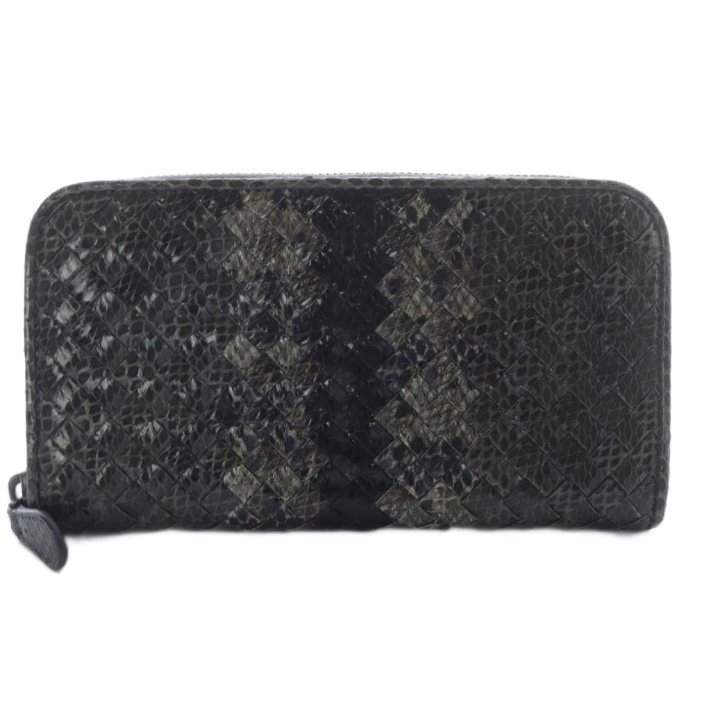 ボッテガヴェネタ BOTTEGA VENETA イントレチャート パイソンラウンド 