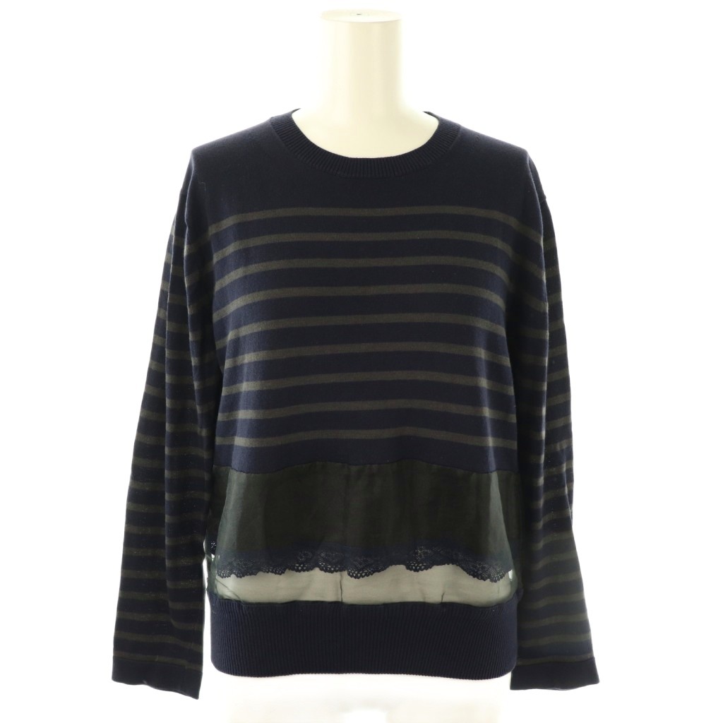 サカイラック sacai luck ボーダードッキングニット プルオーバー 1