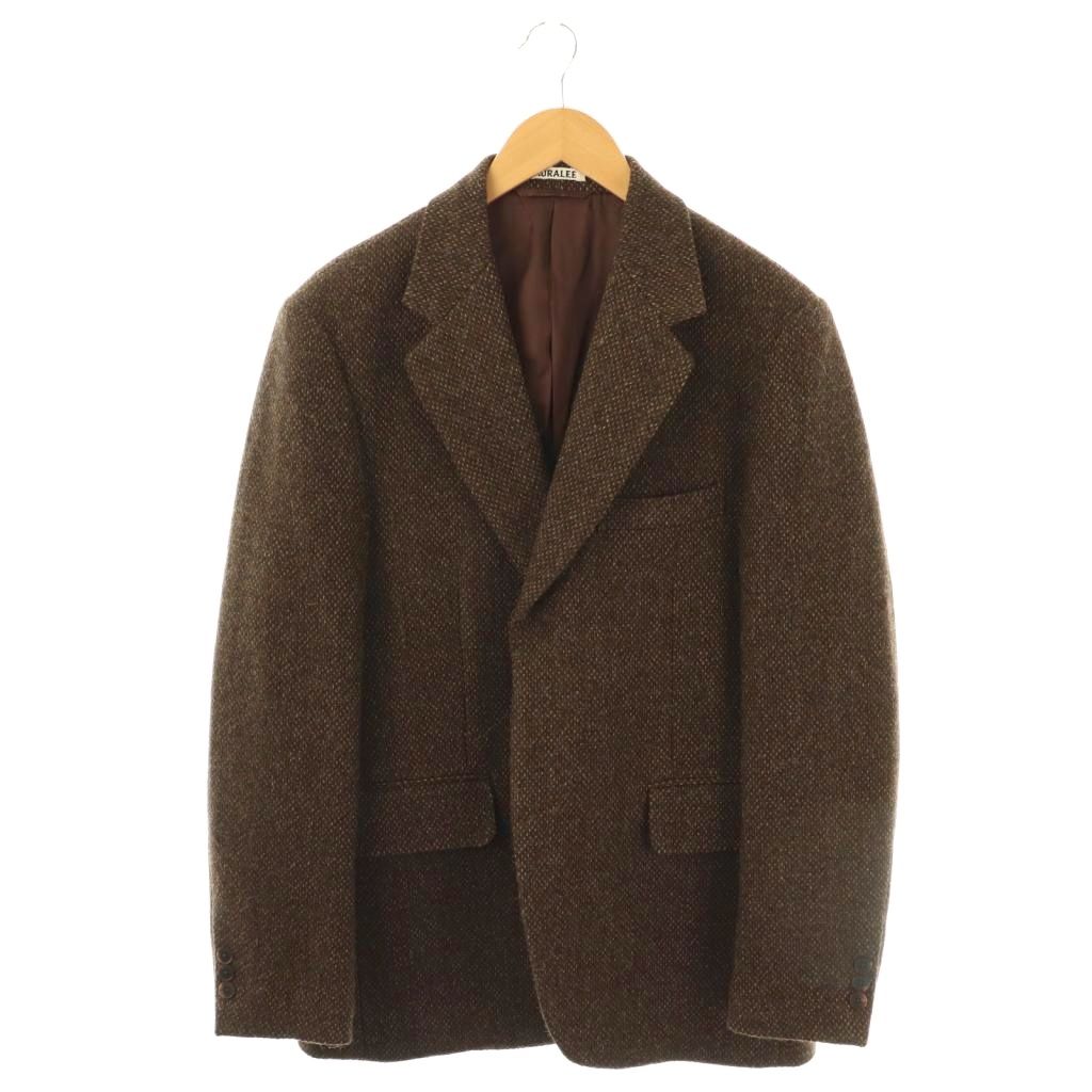 オーラリー AURALEE 24AW LAMA SHETLAND WOOL TWEED OVER JACKET