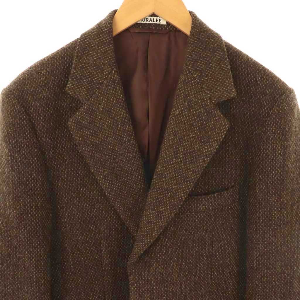 【美品・正規品】AURALEE オーラリー ツイードジャケット／3・ブラウン 美品・正規品】AURALEE オーラリー ツイードジャケット／3