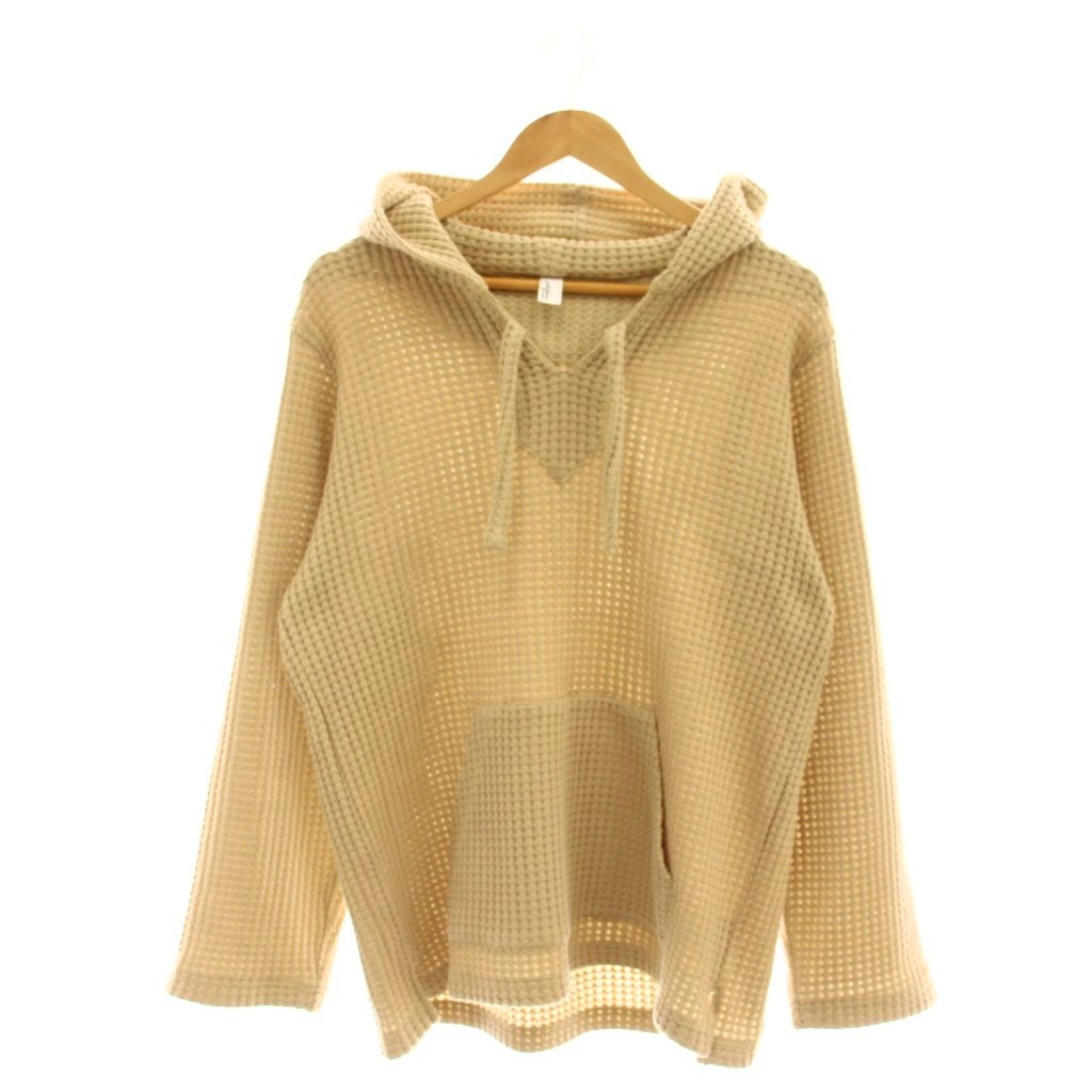 シーグリーン　パーカー　ベージュ 美品Sea green BIG WAFFLE HOODIE 春パーカー SEAGREEN（シー
