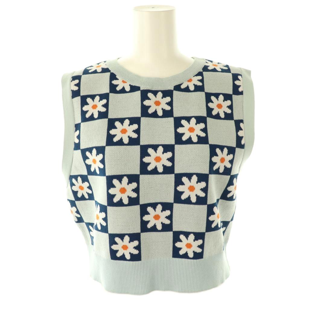 ザラ ZARA アンサンブルニット 花柄 ベスト カーディガン USAL USAM