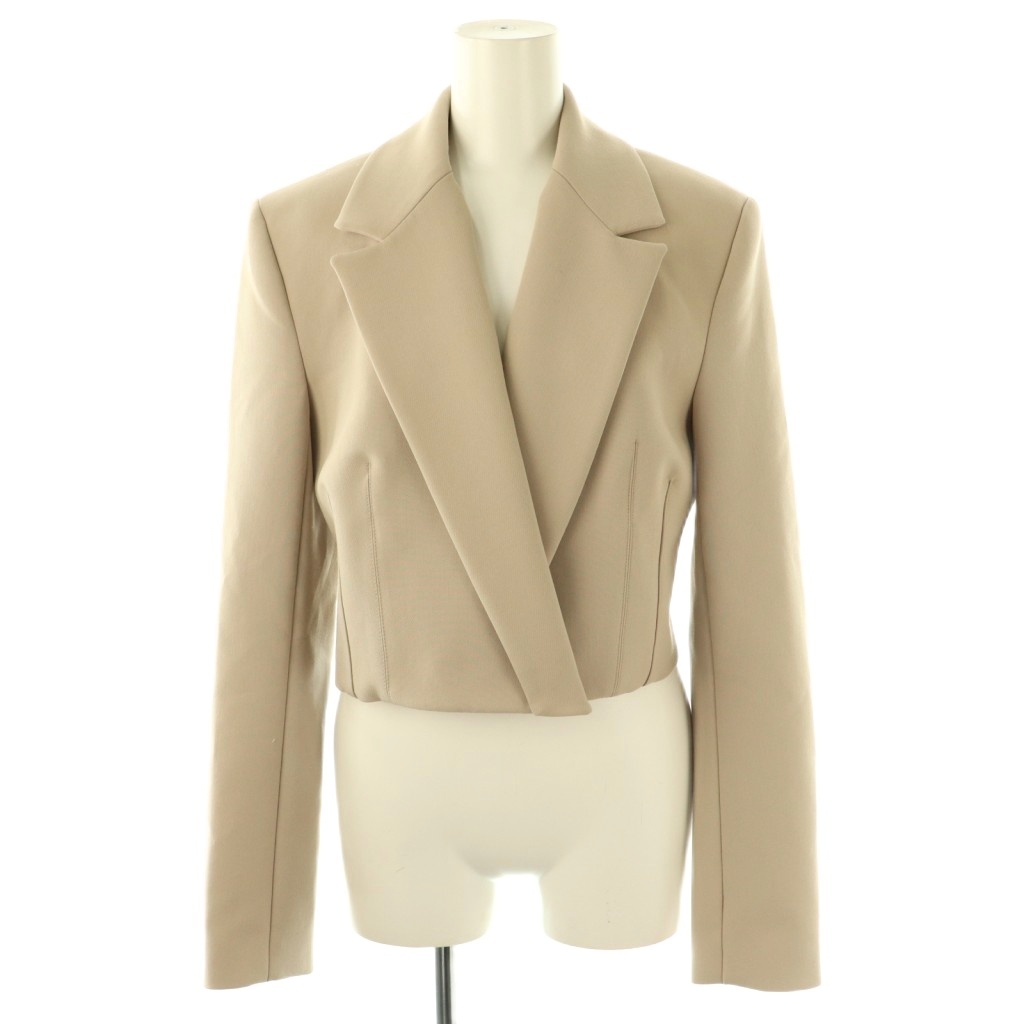 ザラ ZARA ショート丈 テーラードジャケット EUR S ベージュ /CX □OS 