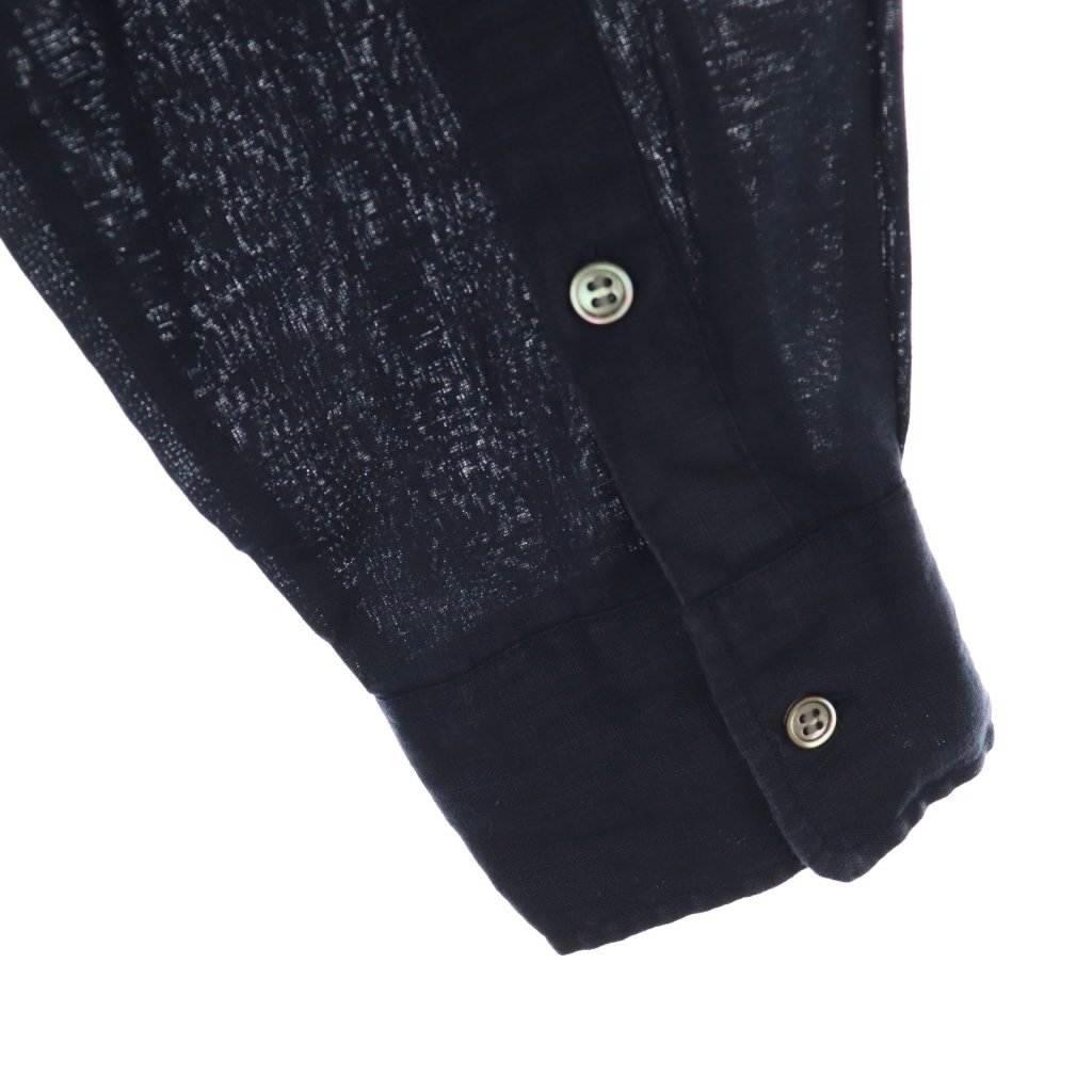 イエナ IENA 25SS ウォッシャブル リネン2WAY シャツ 長袖 ネイビー  