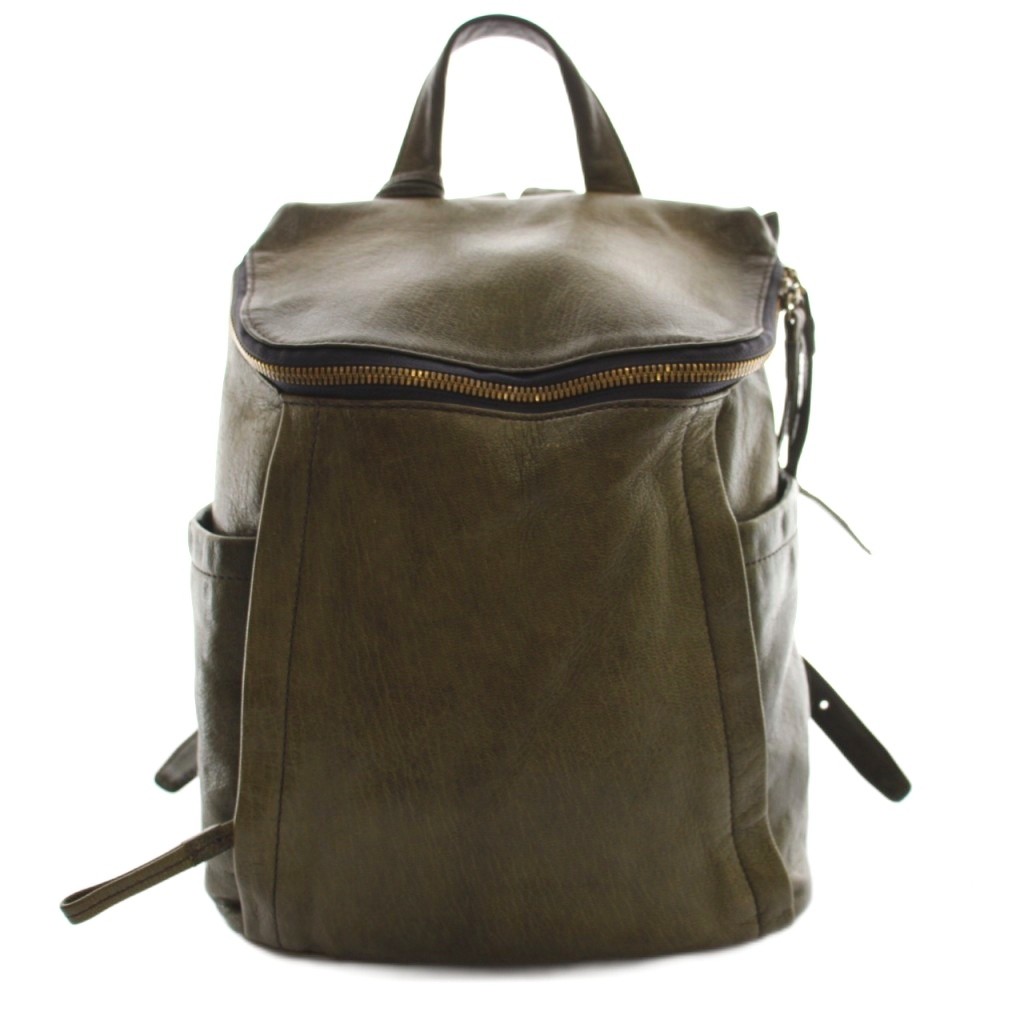 ゲンテン genten ゴートレザーリュックサック デイパック カーキ /SS