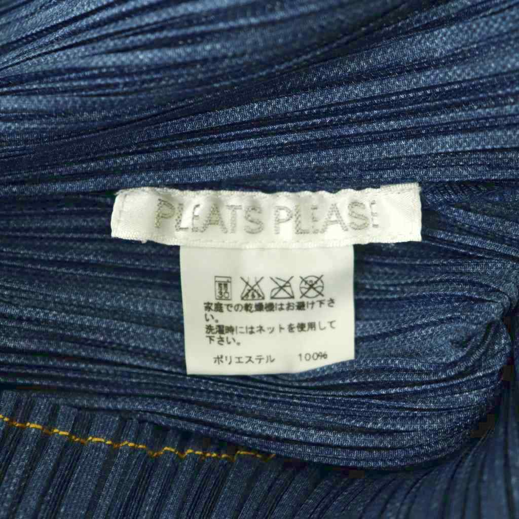 イッセイミヤケ ISSEY MIYAKE PLEATS PLEASE デニム 転写 ワンピース  