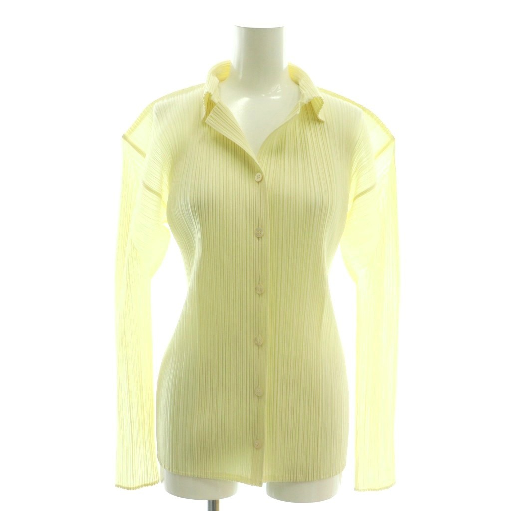 イッセイミヤケ ISSEY MIYAKE PLEATS PLEASE シャツ スタンドカラー 
