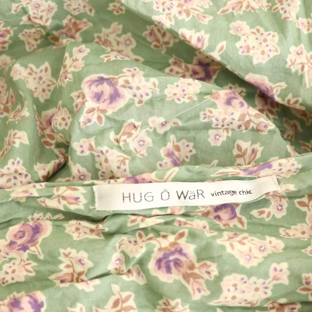 ハグオーワー HUG O WaR 花柄 コットン ブラウス シャツ Vネック ハグオーワー HUG O WaR 花柄 コットン ブラウス シャツ Vネック